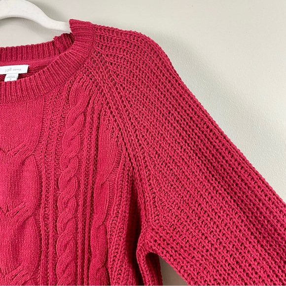 J. Jill NWT Chenille Cabled Tunic In Cherrywine Color Size Medium - Picture 4 of 14